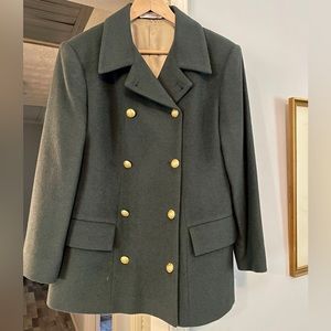 Vintage Norm Thompson Green Wool Blazer Jacket